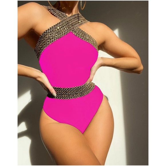 Criss Cross One Piece Monokini Swim Beach - Picture 9 of 10
